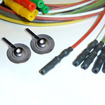 Reusable cables for use with disposable cup electrodes, TP Connector. Pack 10