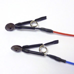 Ear Clip electrodes, 10mm AgAgCl discs, 100cm cable, TP Connectors